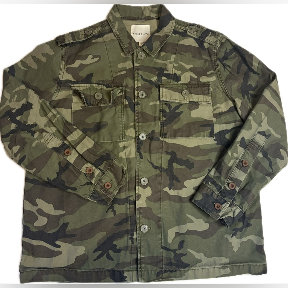 ✨Medium Thread & Supply Camouflage Button Up Oversized Utility Shacket
